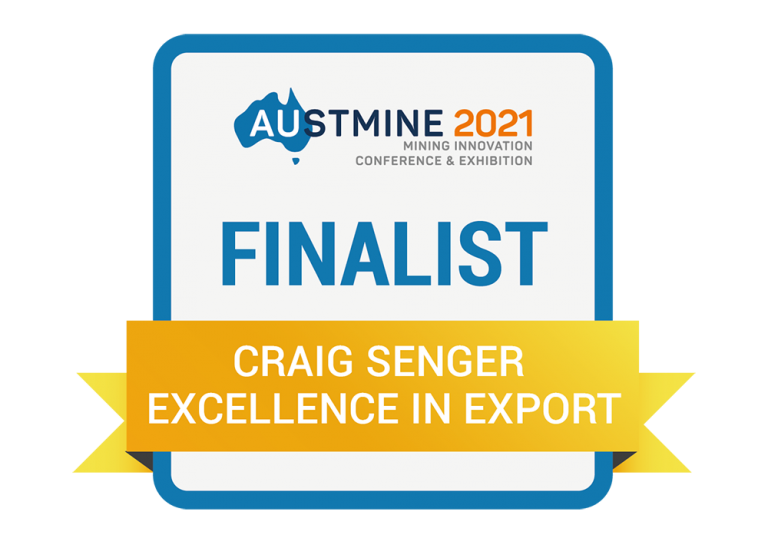 Badge labelled Metallurgical Systems Finalist in Austmine 2021 Awards